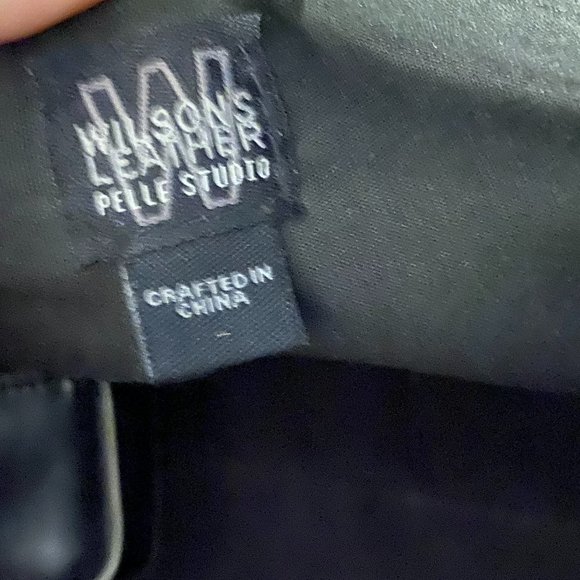 Wilson's Leather Large Black with Off White Tote/Laptop Bag W/Buckle Clasp - Picture 7 of 10